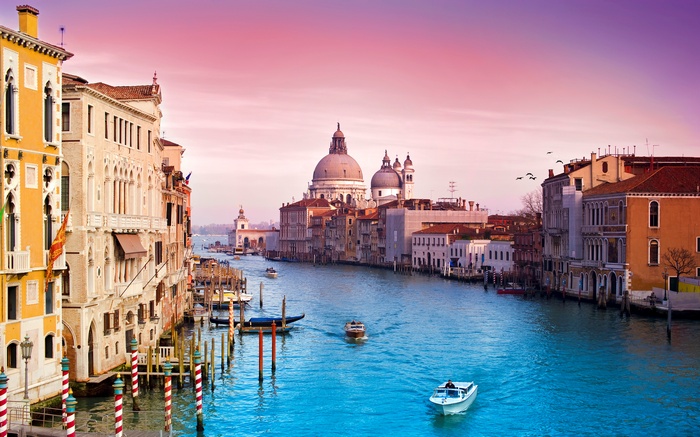 Scenic View of Venice Grand Canal at Sunset