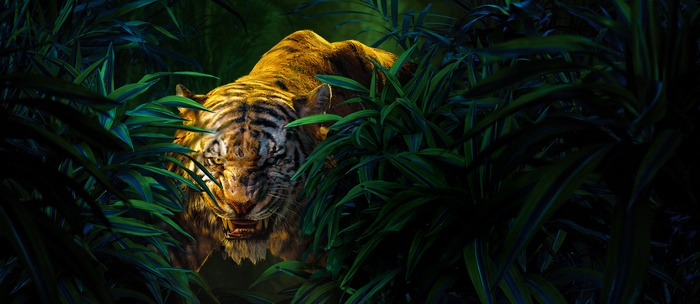 Shere Khan from Jungle Book in the jungle