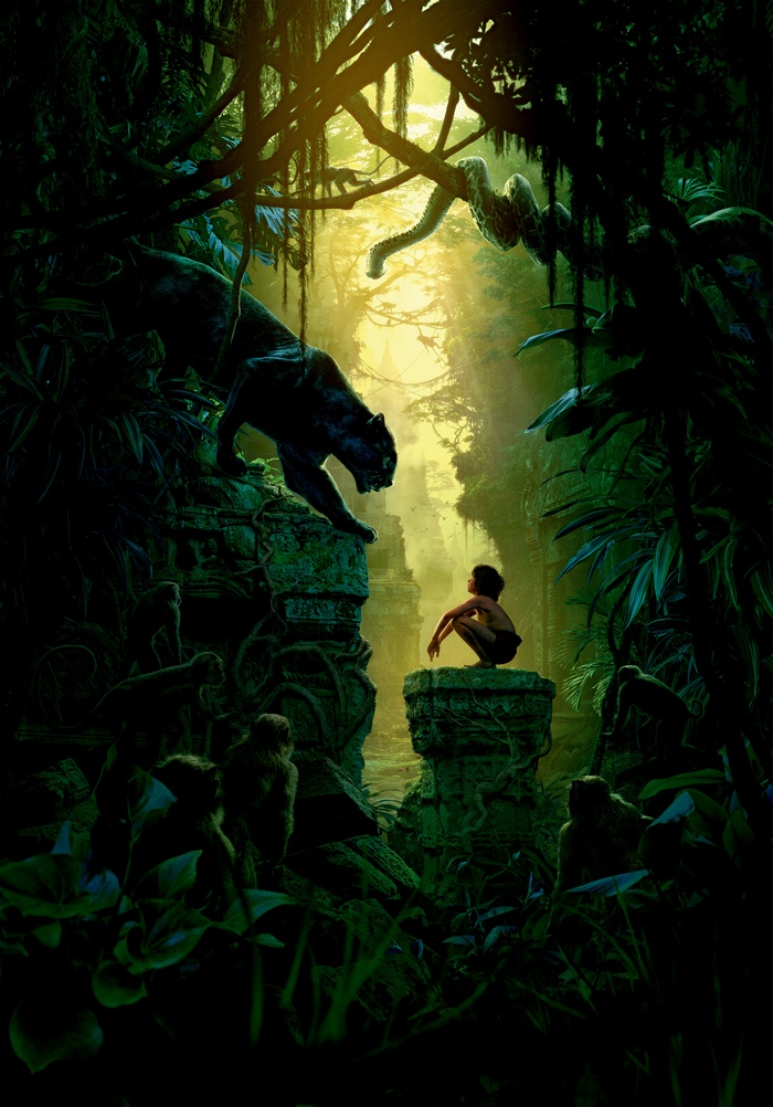 Mowgli and Bagheera in the Jungle Book