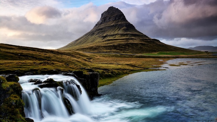 Kirkjufell mountain and waterfall in Iceland
