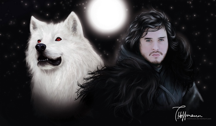 Jon Snow and Ghost from Game of Thrones
