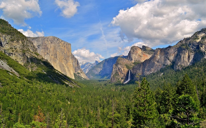 Yosemite Valley with El Capitan and Bridalveil Fall
