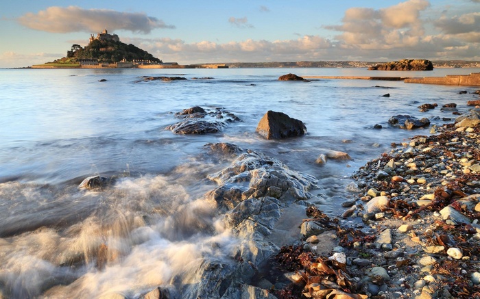 St Michael's Mount castle on a tidal island