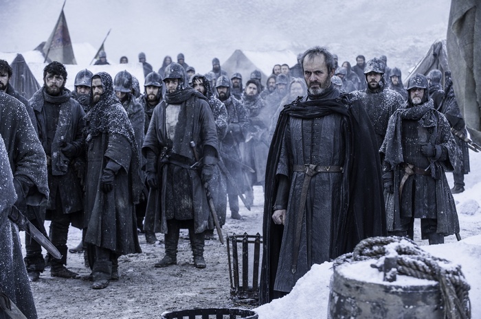 Men in armor in a snowy landscape