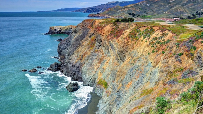 Coastal cliffs overlooking the ocean