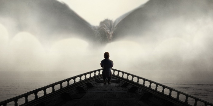 Tyrion Lannister and a dragon from Game of Thrones
