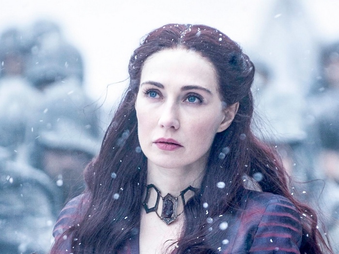 Melisandre from Game of Thrones in snow