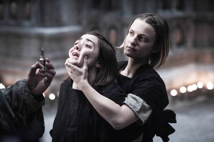Arya Stark from Game of Thrones being force-fed
