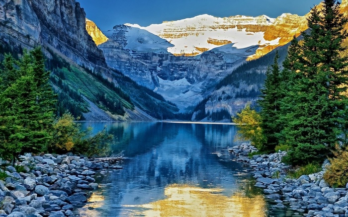 Lake Louise with Mountains and Trees