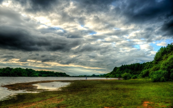 Stormy Sky Over a Lake and Forest