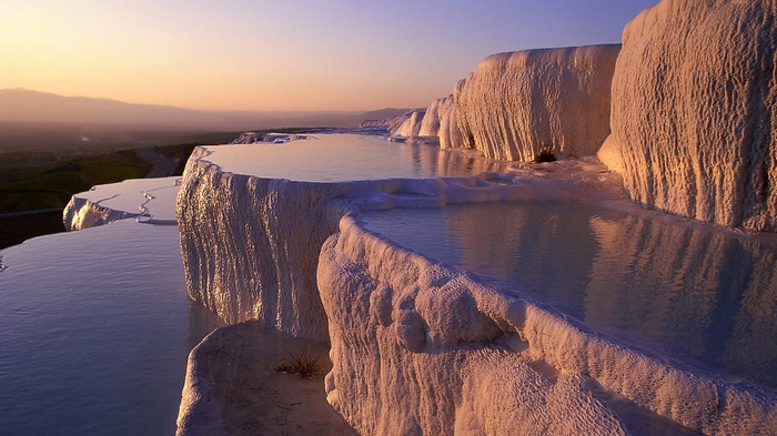 Pamukkale Travertines at Sunset