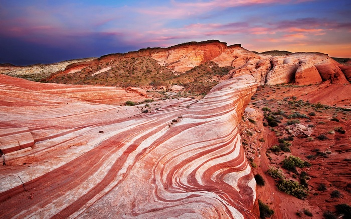 Valley of Fire State Park sandstone formations at sunset