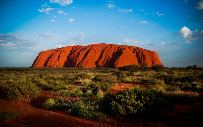Uluru rock formation in the Australian outback