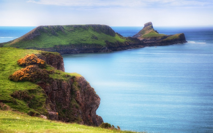 Worm's Head, Rhossili Bay, Gower Peninsula, Wales