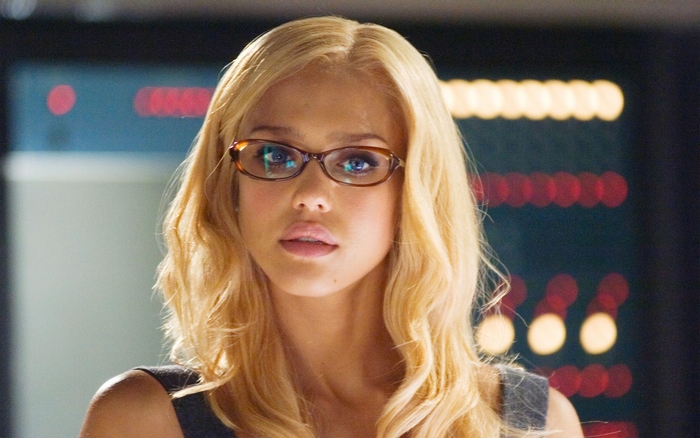 Jessica Alba wearing glasses