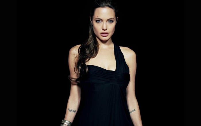Angelina Jolie in black dress