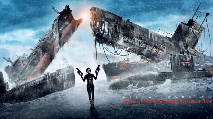 Alice from Resident Evil: Retribution in a frozen shipwreck