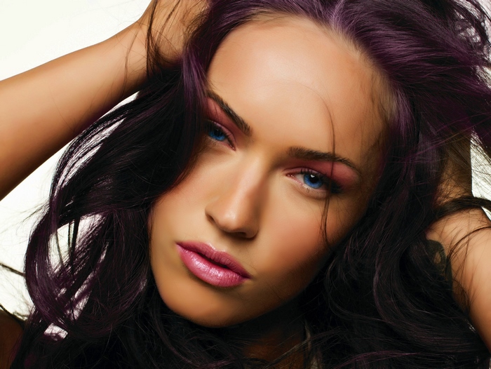 Megan Fox with purple hair