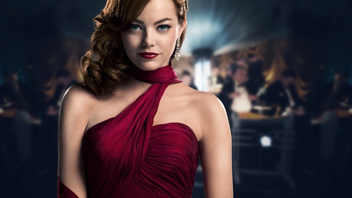 Emma Stone in a red dress