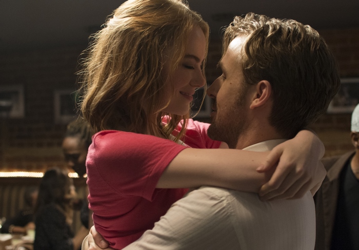 Emma Stone and Ryan Gosling embrace