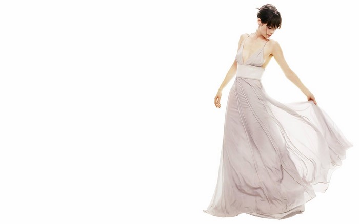 Zooey Deschanel in a flowing gown
