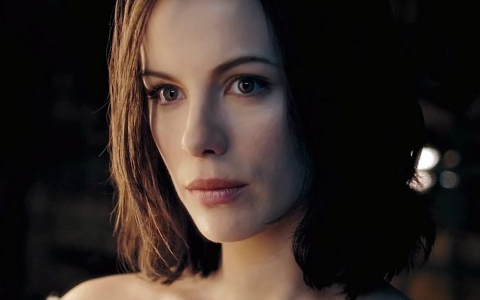 Close-up Portrait of Kate Beckinsale with Intense Gaze