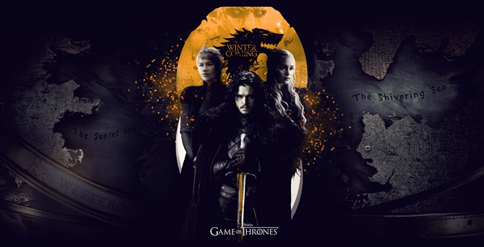 Game of Thrones characters with a map