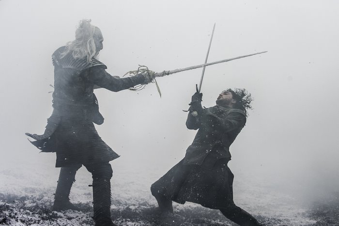 Jon Snow and the Night King fighting