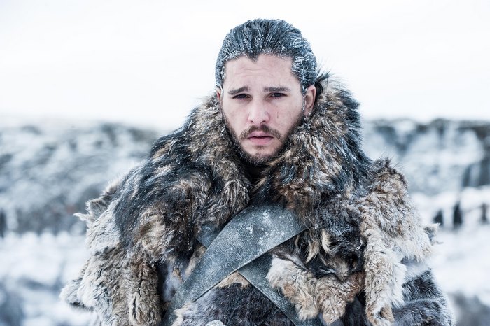 Jon Snow from Game of Thrones in snow