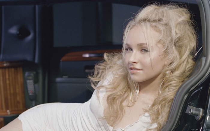 Hayden Panettiere in a white dress