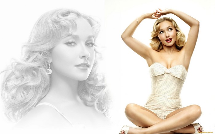 Hayden Panettiere in a vintage swimsuit