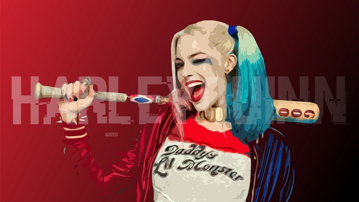 Harley Quinn from Suicide Squad holding a baseball bat