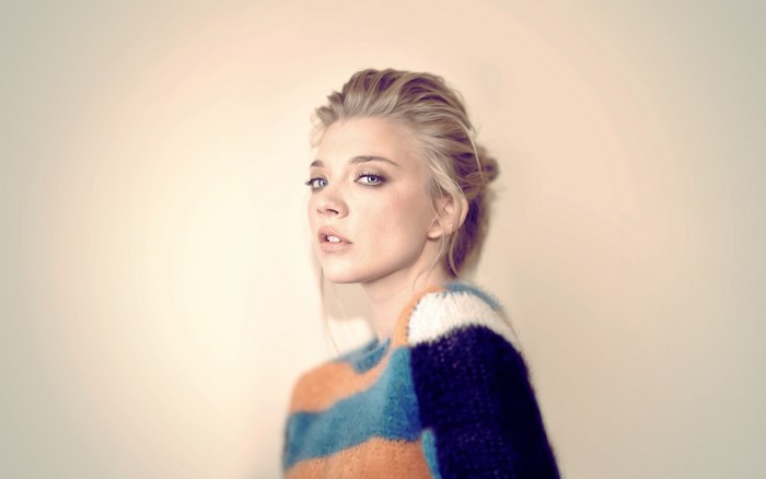 Natalie Dormer in a striped sweater