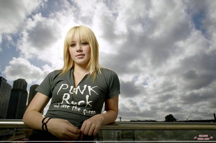 Hilary Duff wearing a Punk Rock t-shirt