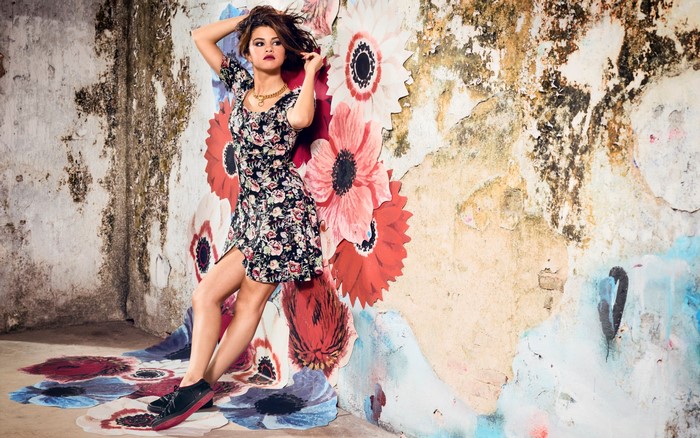 Selena Gomez in floral dress