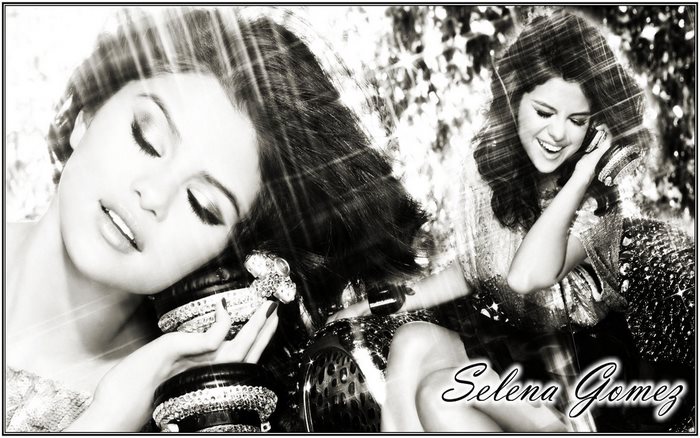 Selena Gomez with headphones