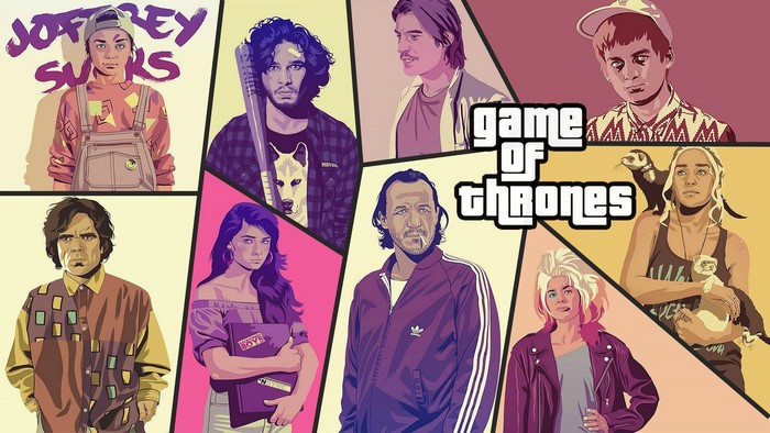 Game of Thrones characters in GTA style