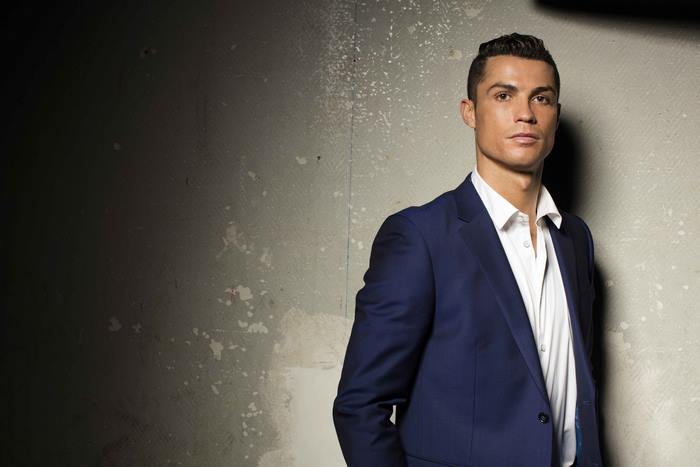 Cristiano Ronaldo in a blue suit