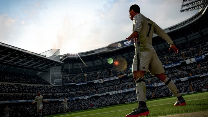 Cristiano Ronaldo Celebrates Goal in Stadium