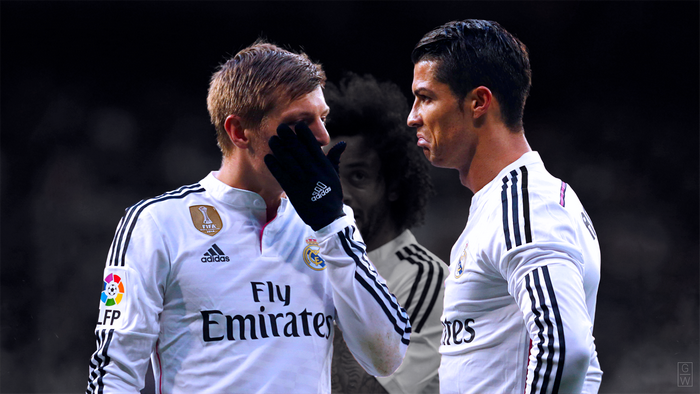 Toni Kroos and Cristiano Ronaldo from Real Madrid