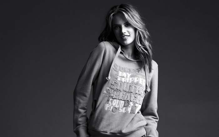 Alessandra Ambrosio in a hoodie