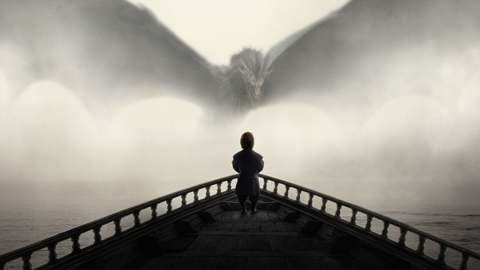 Tyrion Lannister and a dragon from Game of Thrones