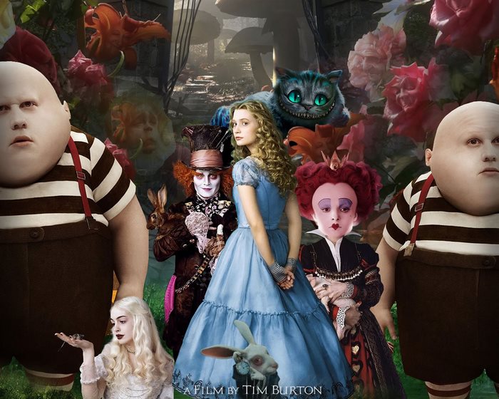 Alice in Wonderland characters by Tim Burton