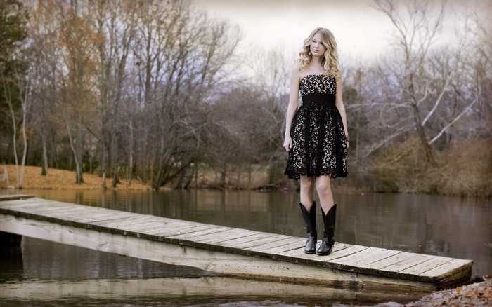 Taylor Swift on a Dock