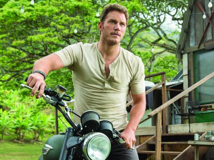 Chris Pratt on a motorcycle