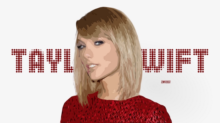 Taylor Swift portrait with text