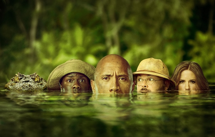Jumanji: The Next Level cast in water