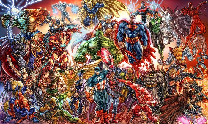 Marvel and DC Superheroes Assemble