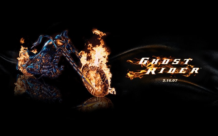 Ghost Rider motorcycle on fire