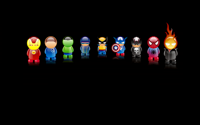Marvel Characters including Ghost Rider, Iron Man, and Spider-Man